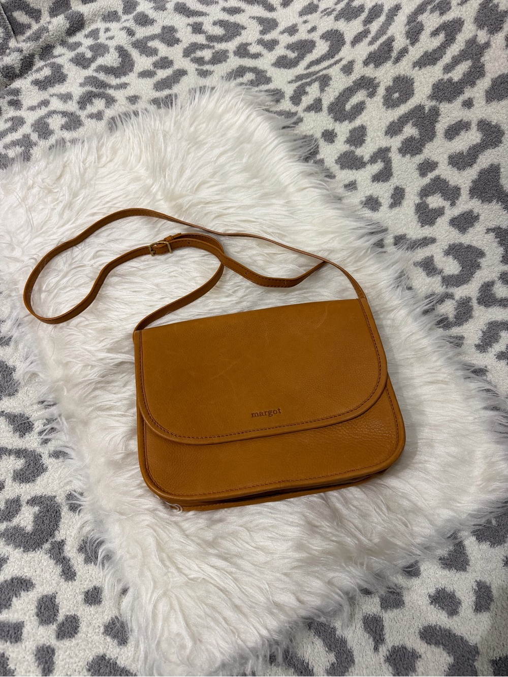 margot Cognac Crossbody Saddle Bag